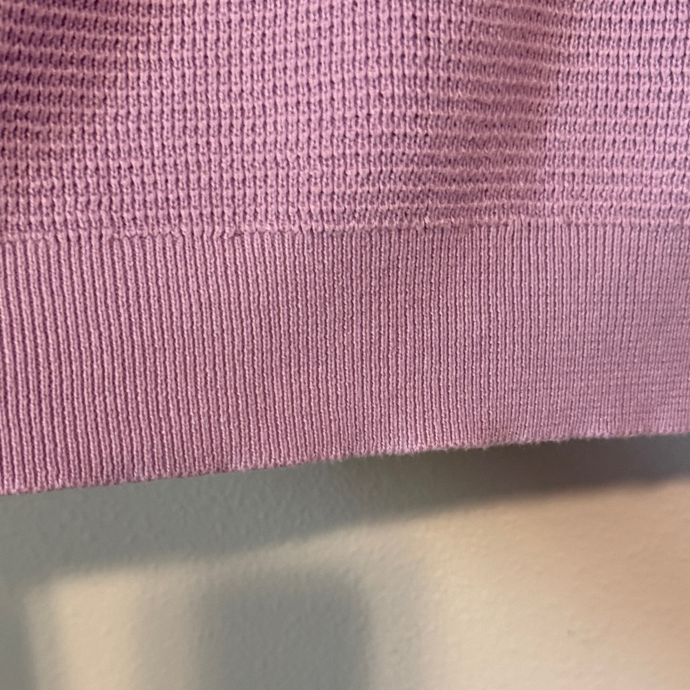 Democracy Lilac Scoop V-Notch Waffle Knit Pullover - Picture 4 of 6